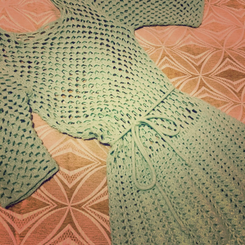 Sea foam green croqueted dress
